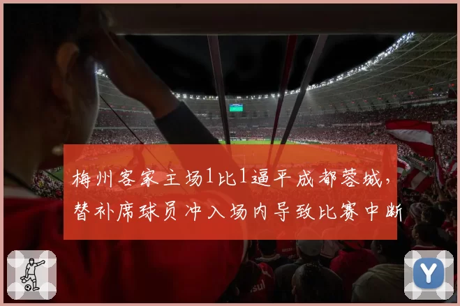 梅州客家主场1比1逼平成都蓉城，替补席球员冲入场内导致比赛中断